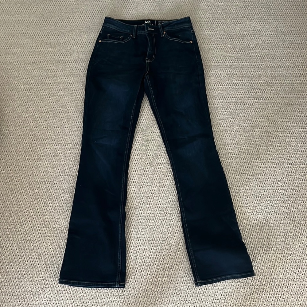 Vintage Dark Wash Midrise Bootcut Lee Rider Jeans